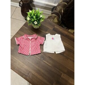 Retired American Girl Today Doll Pink White Polka Dot PJs Pajamas w/ Tank Top